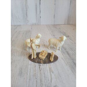 Vintage Angel Jesus nativity scene sheep set Xmas decor